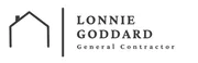 Logo for Lonnie Goddard, General Contractor, featuring a house outline next to a vertical line, and the company name.